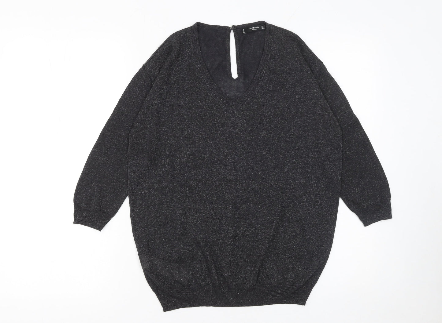 Womens UK Size S Mango Black Pullover Jumper