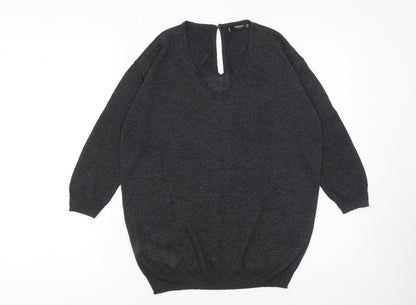 Womens UK Size S Mango Black Pullover Jumper
