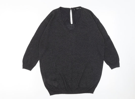 Womens UK Size S Mango Black Pullover Jumper