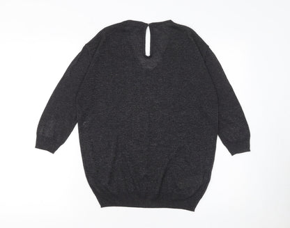 Womens UK Size S Mango Black Pullover Jumper