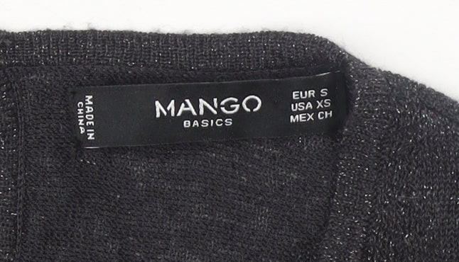 Womens UK Size S Mango Black Pullover Jumper