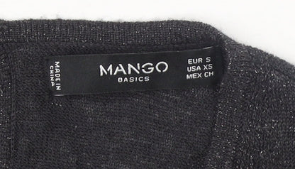 Womens UK Size S Mango Black Pullover Jumper