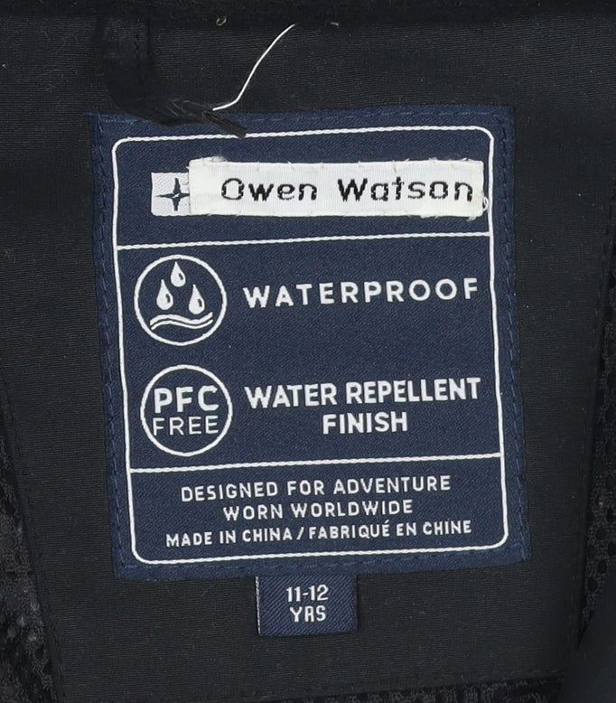 Boys UK Size 11-12 Years Mountain Warehouse Black Rain Coat