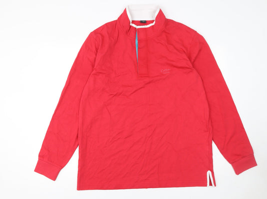 Mens UK Size L Cotton Traders Red Pullover Sweatshirt