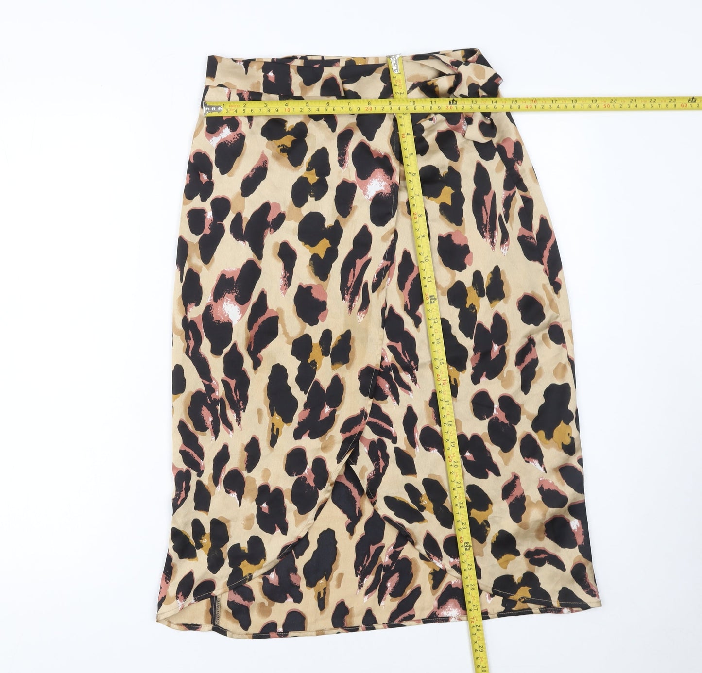 Womens UK Size 8 Boohoo Wrap Satin Skirt