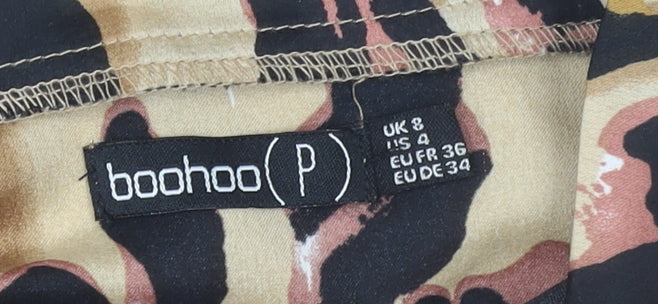 Womens UK Size 8 Boohoo Wrap Satin Skirt