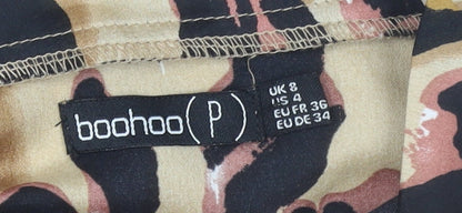 Womens UK Size 8 Boohoo Wrap Satin Skirt