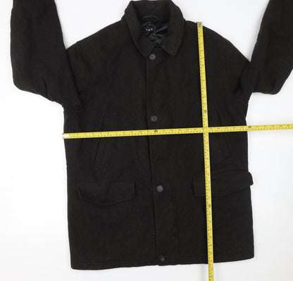 Mens UK Size 44 Bugatti Black Overcoat