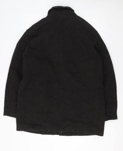 Mens UK Size 44 Bugatti Black Overcoat