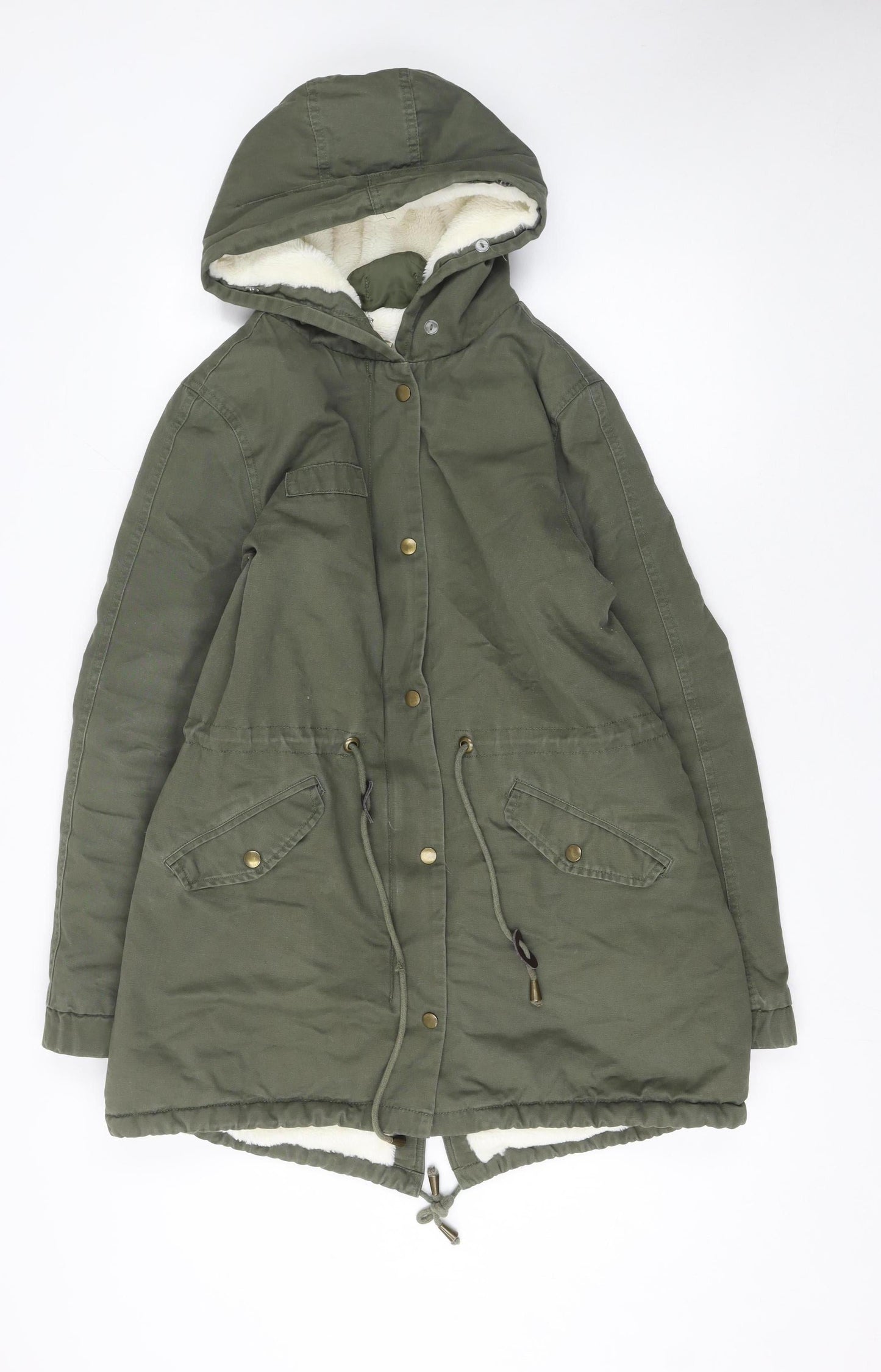 Womens UK Size S Barone Firenze Green Parka Coat