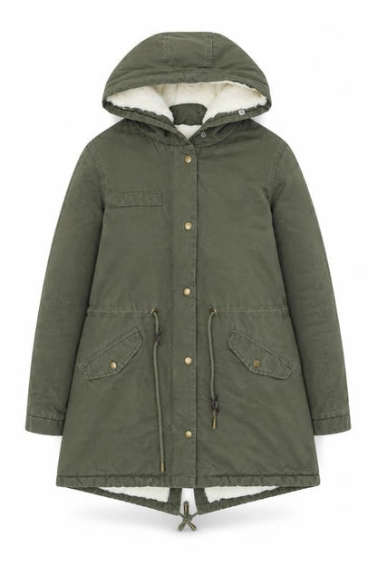 Womens UK Size S Barone Firenze Green Parka Coat