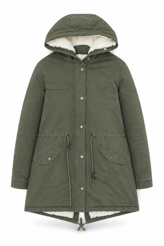 Womens UK Size S Barone Firenze Green Parka Coat