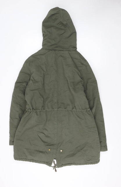 Womens UK Size S Barone Firenze Green Parka Coat