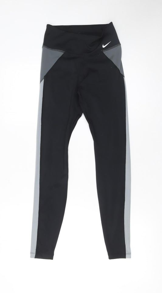 Womens UK Size XS Nike Slim Fit Compression Black Leggings