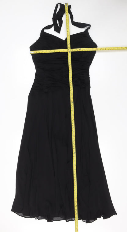 Sangria Women’s Black Size 14 Fit & Flare Chiffon Halter Dress