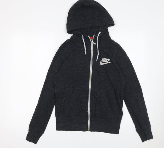 Womens UK Size M Nike Black Full Zip Hoodie
