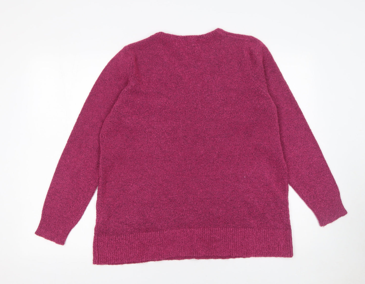 Womens UK Size 16/18 Julipa Purple Henley Jumper