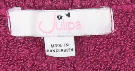 Womens UK Size 16/18 Julipa Purple Henley Jumper