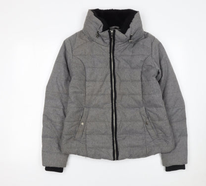 Womens UK Size 10 Dorothy Perkins Grey Puffer Jacket