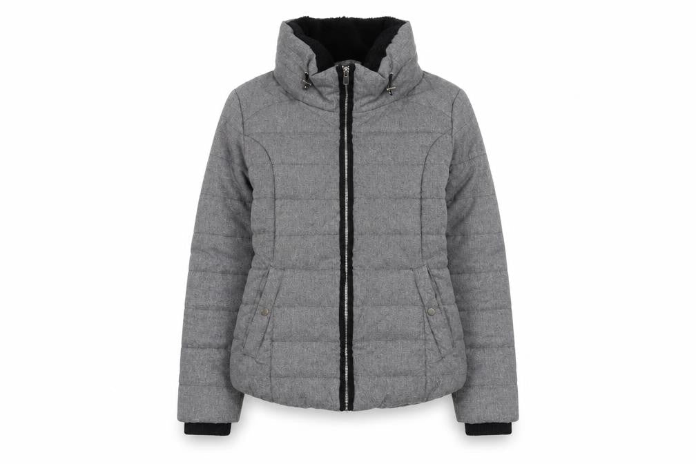 Womens UK Size 10 Dorothy Perkins Grey Puffer Jacket
