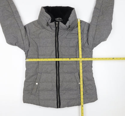 Womens UK Size 10 Dorothy Perkins Grey Puffer Jacket