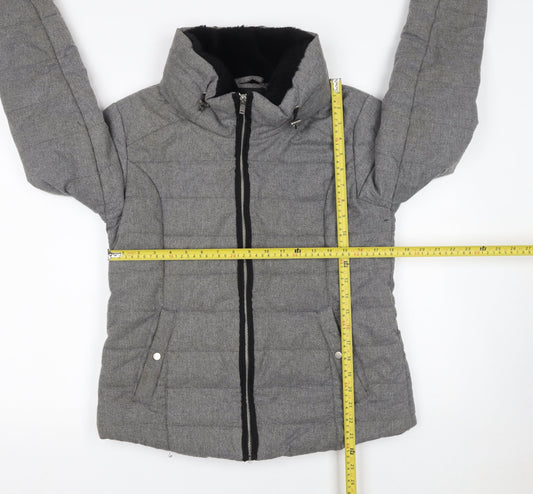 Womens UK Size 10 Dorothy Perkins Grey Puffer Jacket