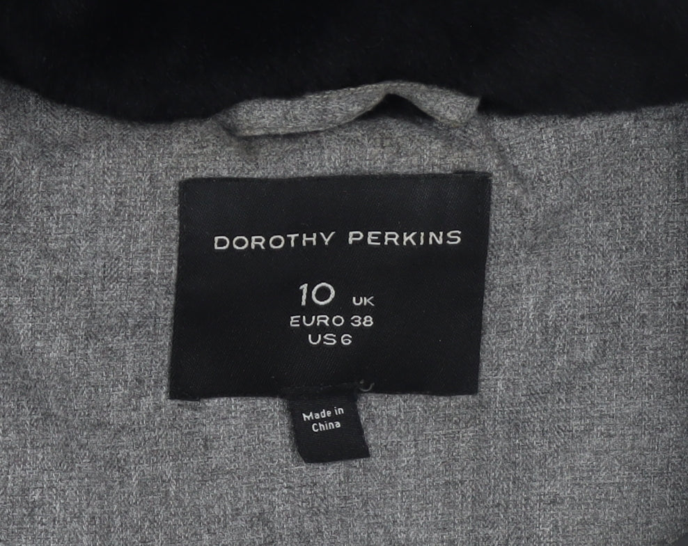 Womens UK Size 10 Dorothy Perkins Grey Puffer Jacket
