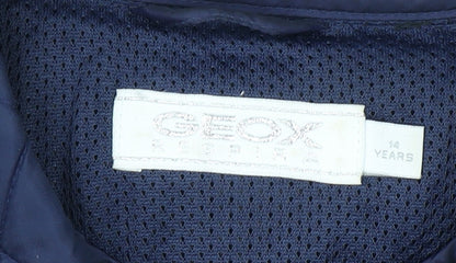 Girls UK Size 14 Years Geox Blue Quilted Coat