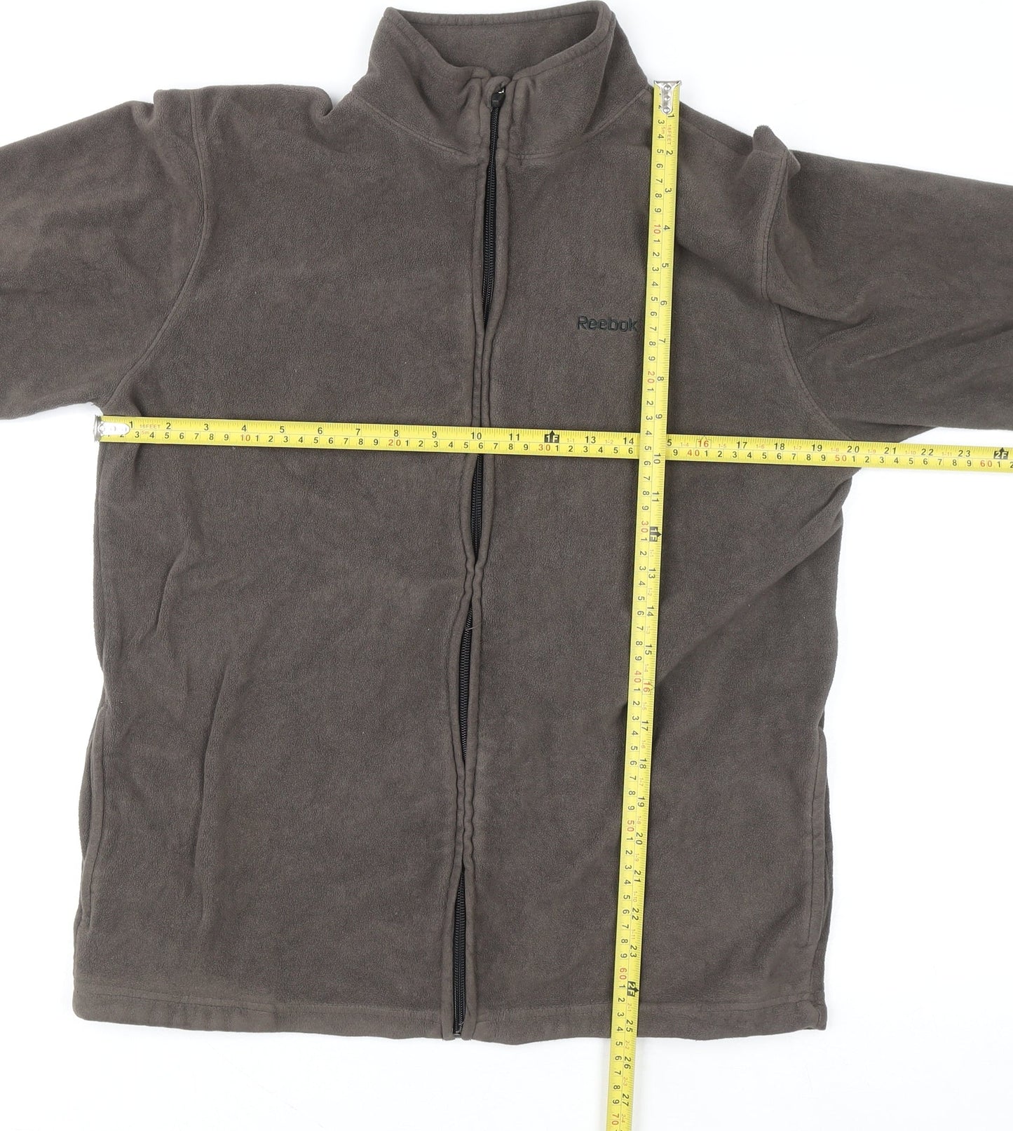 Mens UK Size M Reebok Brown Full Zip Sweatshirt