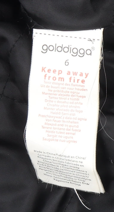 Womens UK Size 6 Golddigga Black Puffer Jacket