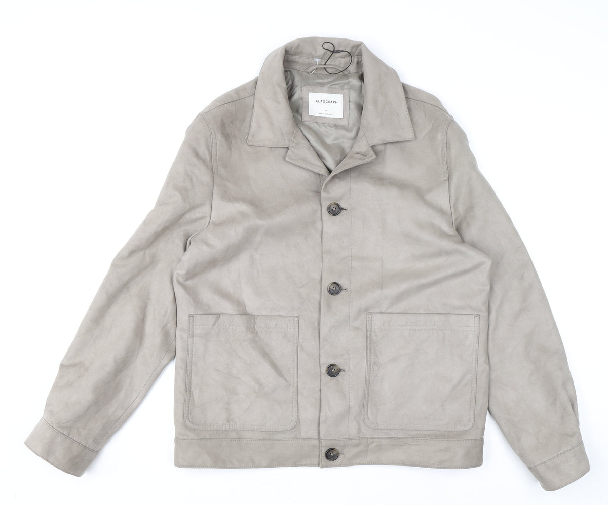 Mens UK Size M Marks and Spencer Grey Basic Jacket