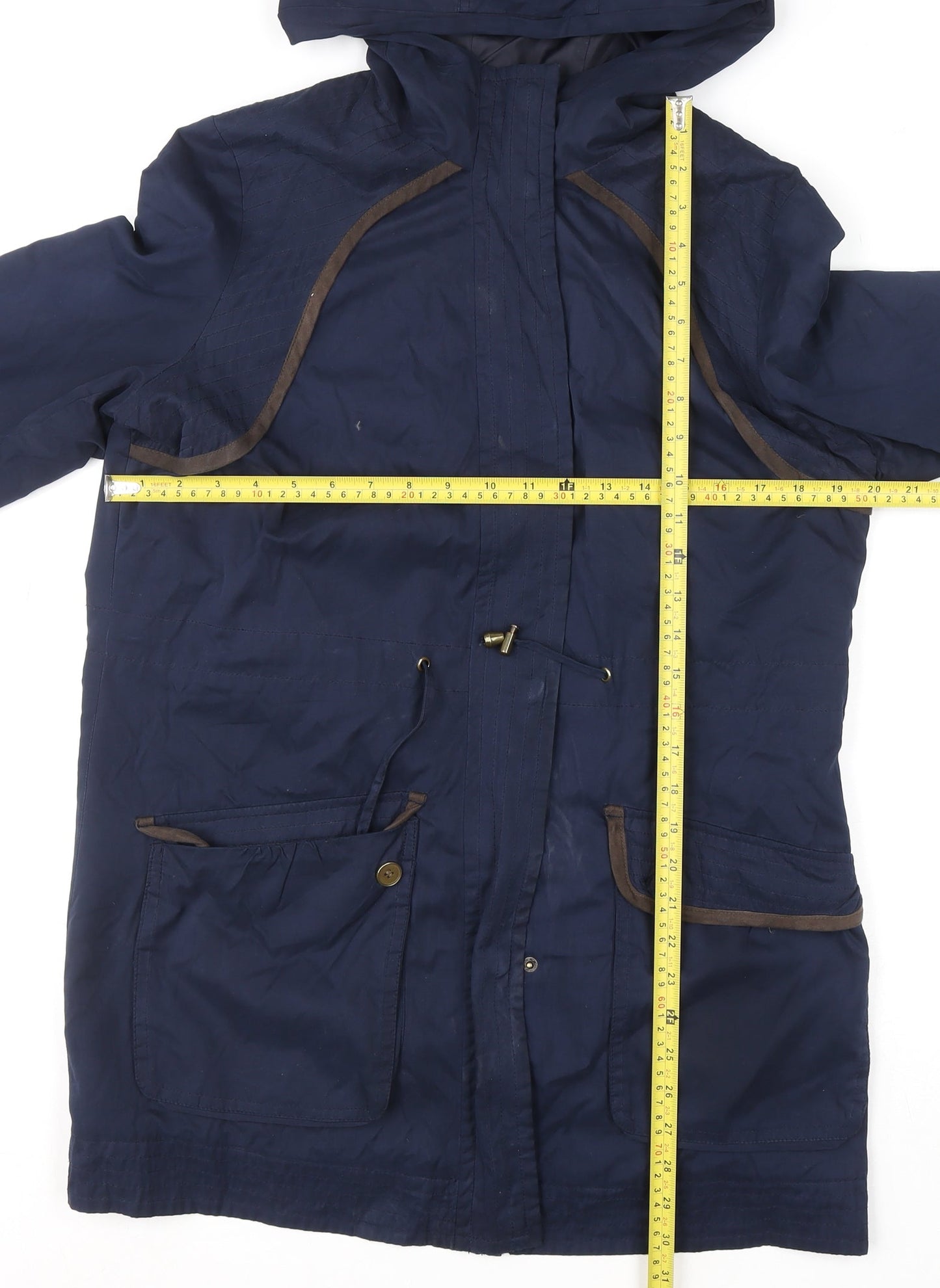 Womens UK Size 14 Debenhams Blue Parka Coat