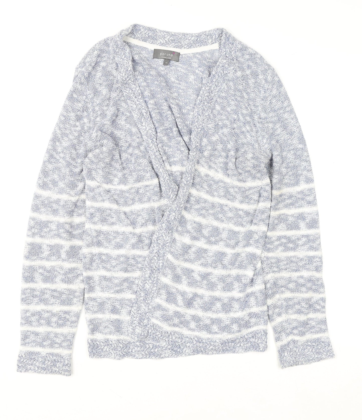 Womens UK Size 14 Marks and Spencer Blue Cardigan Jumper