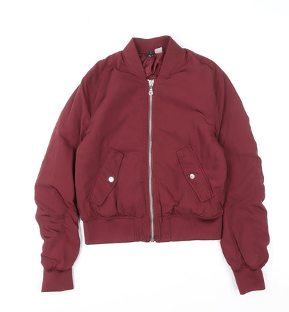 Womens UK Size 8 Divided Red Bomber Jacket