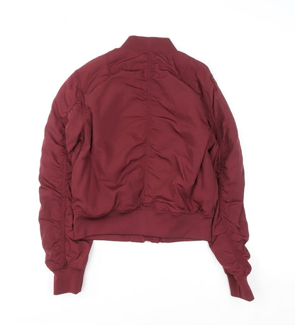 Womens UK Size 8 Divided Red Bomber Jacket