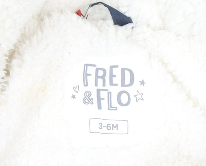 Fred & Flo Blue Puffer Snowsuit 3-6 Months Hooded Winter Baby Suit