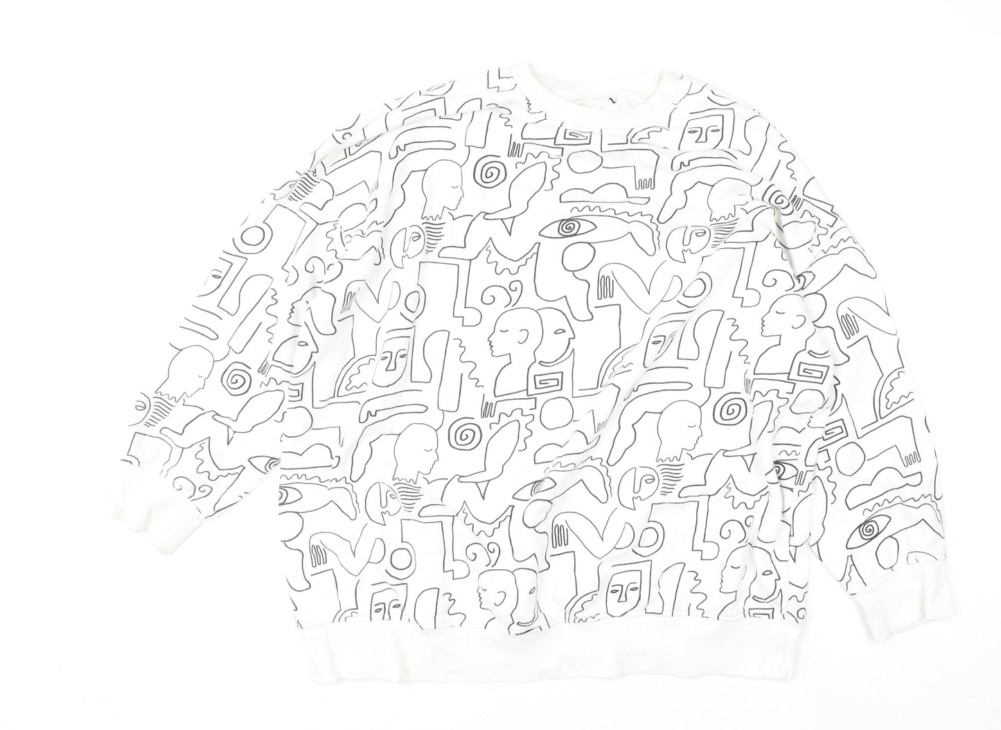 Womens UK Size S Monki White Pullover Sweatshirt
