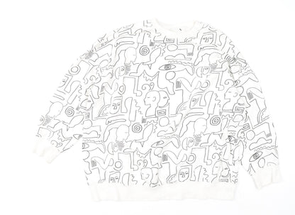 Womens UK Size S Monki White Pullover Sweatshirt
