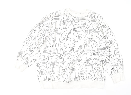 Womens UK Size S Monki White Pullover Sweatshirt