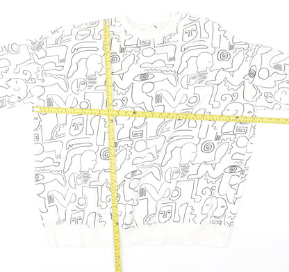 Womens UK Size S Monki White Pullover Sweatshirt