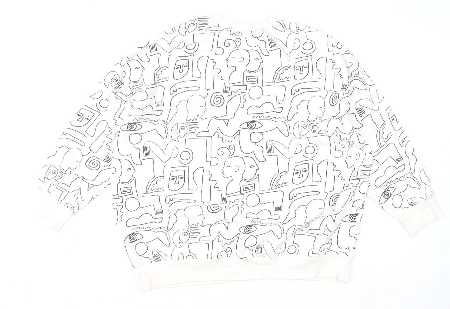 Womens UK Size S Monki White Pullover Sweatshirt