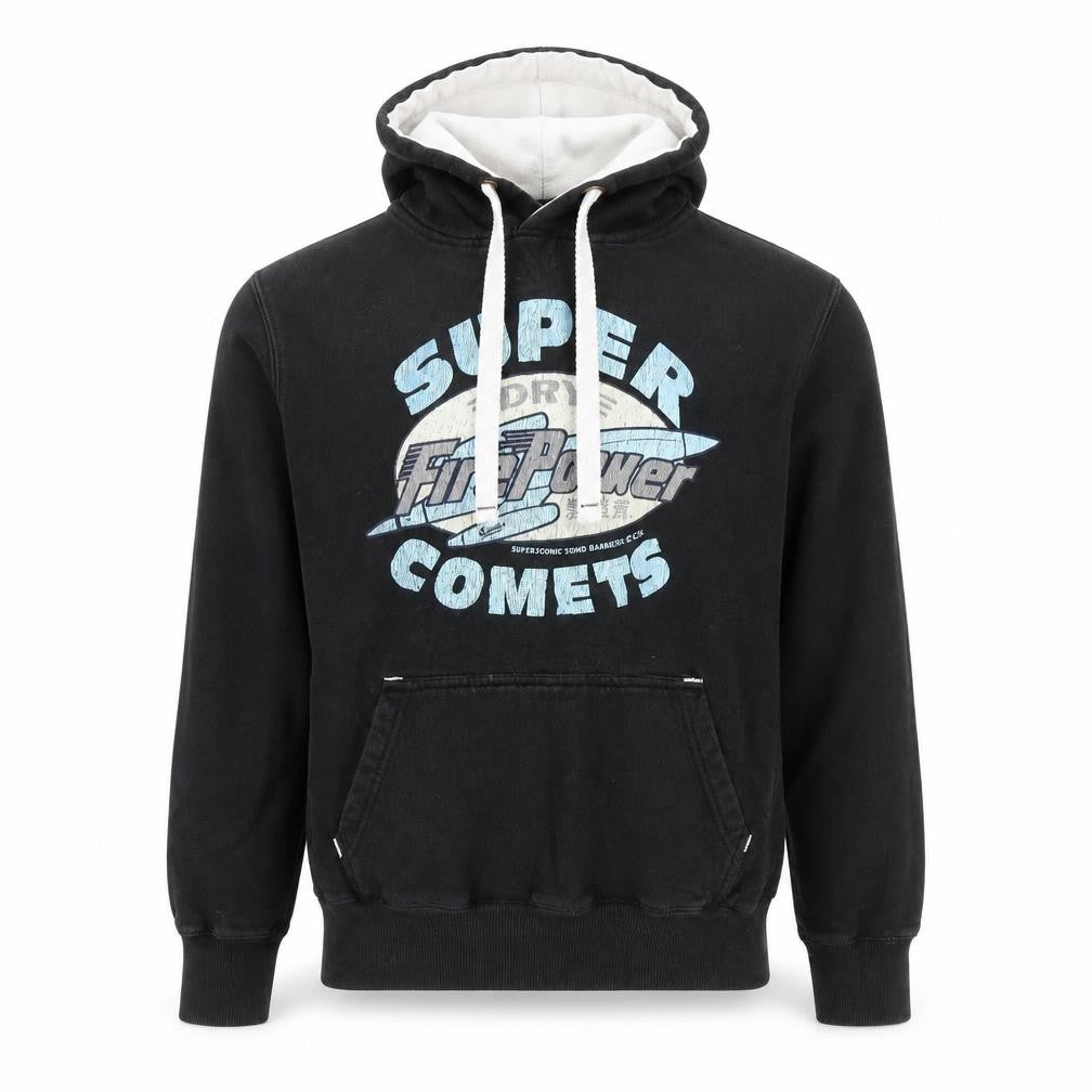 Boys UK Size M Superdry Black Pullover Hoodie