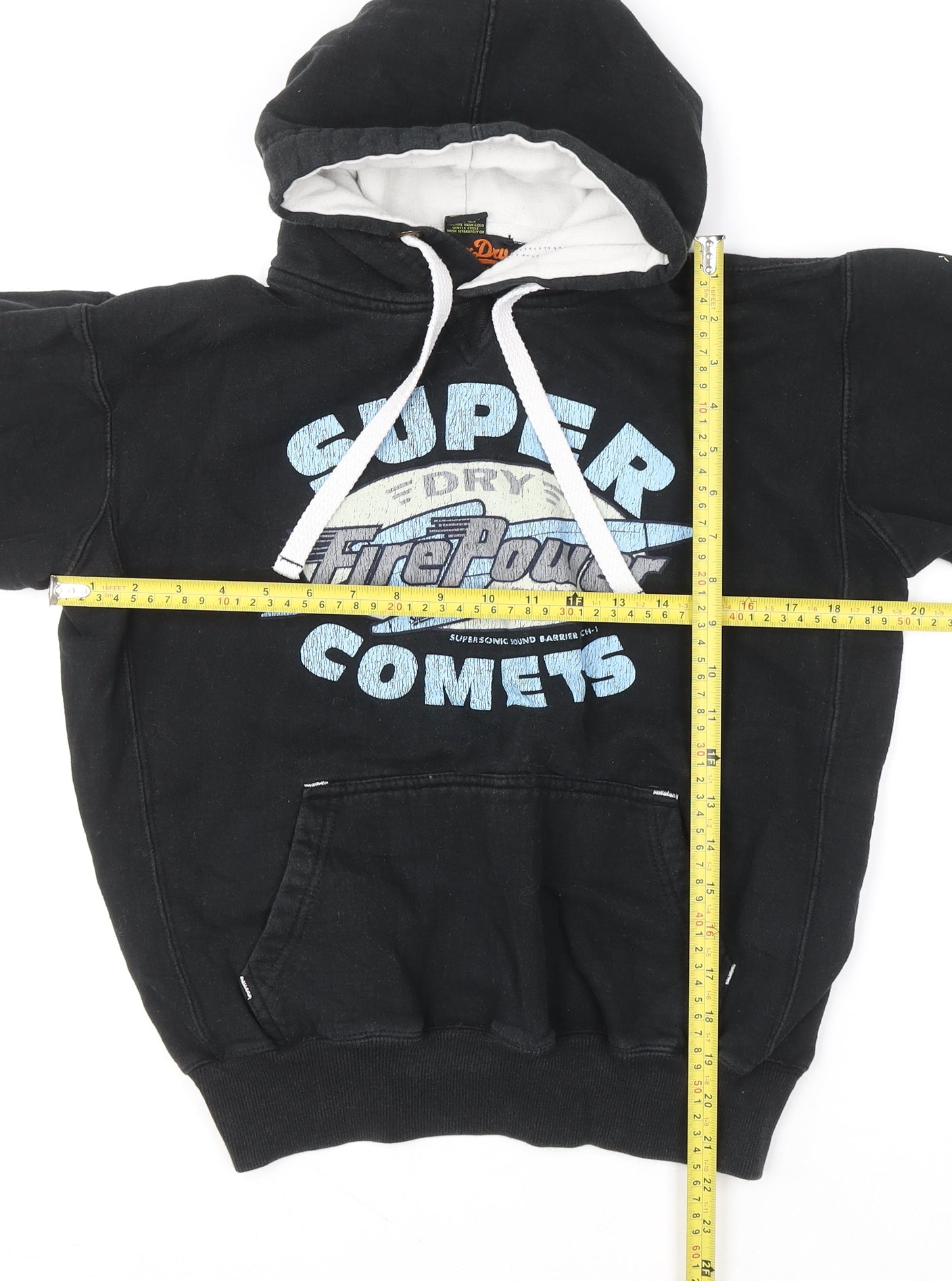Boys UK Size M Superdry Black Pullover Hoodie