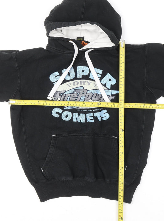 Boys UK Size M Superdry Black Pullover Hoodie