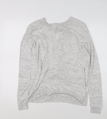 Womens UK Size 12 NEXT Grey Wrap Jumper