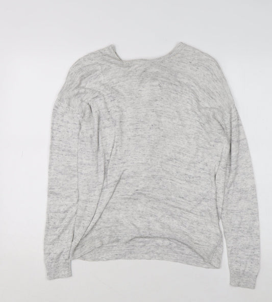 Womens UK Size 12 NEXT Grey Wrap Jumper