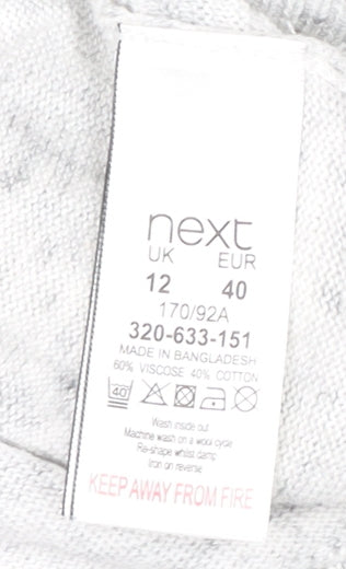 Womens UK Size 12 NEXT Grey Wrap Jumper