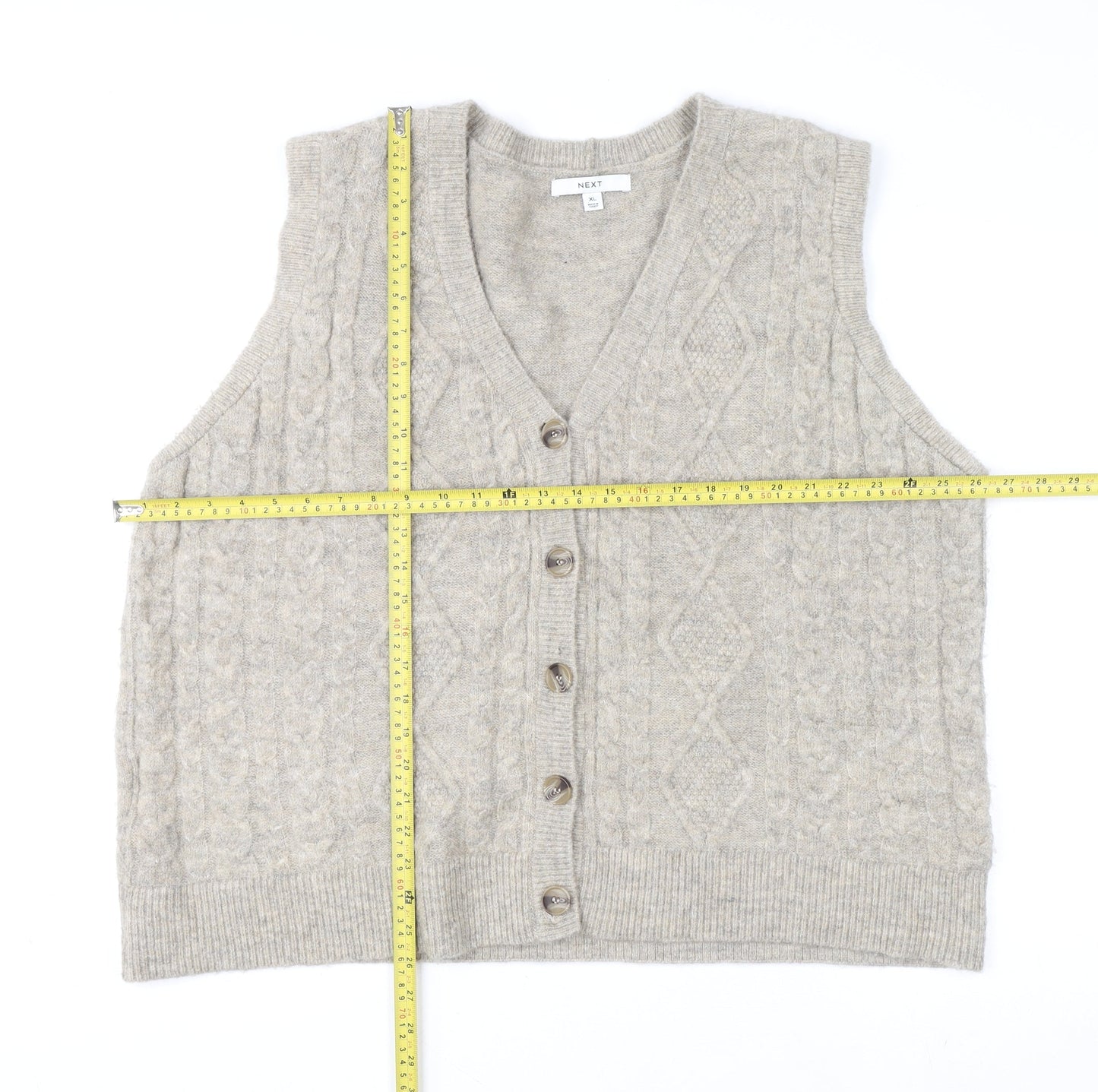 Mens UK Size XL NEXT Beige Cardigan Jumper