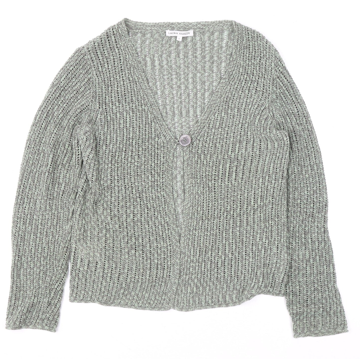 Womens UK Size L Laura Ashley Grey Cardigan Jumper