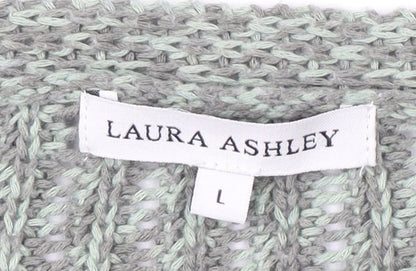 Womens UK Size L Laura Ashley Grey Cardigan Jumper